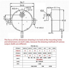 Fielect 2Pcs Synchronous Motor AC 110V 60-70RPM Turntable Motor CW/CCW Direct…