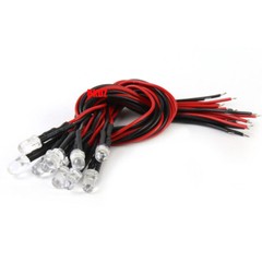 DC 5V~12V 3mm/5mm LED Bulb Pre wired Light Emitting Diodes Small 20cm Wire 0.1W