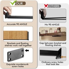 Heavy Duty Black Shelf Brackets 6 Pack Industrial Floating Wall Mount Fast Ship