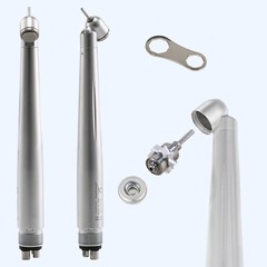 LED Dental Surgical Handpiece 45° Angle 4 Hole Midwest Rear Exhaust Impact Air
