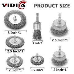 Wire Brush for Drill Set 9Pcs,Abrasive Wire Wheel for 1/4 Inch Hex Shank, Wire C