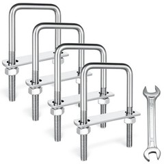 4 Sets M8 Square U-Bolts,u-Bolts 2 inch Wide,304 Stainless Steel Square u-Bolts