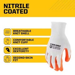 Large Nitrile Coated Work Gloves (5 Pack)