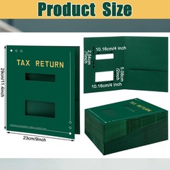 100 Pcs Green Tax Return Folders Bulk 9 x 11.25 Inches Income Tax Organizer w…
