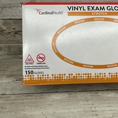 3 Boxes Cardinal Health Stretch Vinyl Exam Gloves – Size: Medium Exp: 3/24