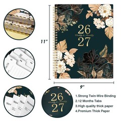 2026-2027 Planner – 9″ x 11″, Weekly & Monthly x black