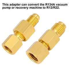 Brass Refrigerant Adapters Kit for R12 R134a Systems Vacuum Pump Port Connection