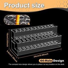 Acrylic Pen Holder, 44Slots Pen Display Stand Focal Pen Holder Beadable Pen D…
