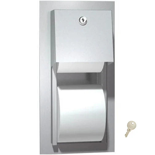 ASI 0031 Commercial Toilet Paper Dispenser, Recessed-Mounted, Stainless Steel w/