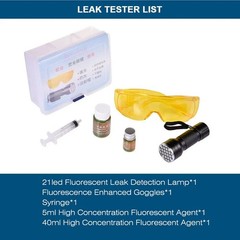 UV Oil Leak Detection Kit for Automotive AC System with Dye and Flashlight