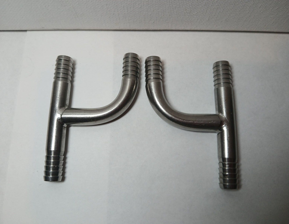 2 Set 3/8″ Barb Y Hose/ Tubing Fitting Splicers (Food Grade) Stainless Steel
