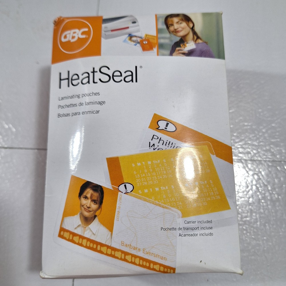 GBC HeatSeal UltraClear Laminating Pouches ID Badge Tag 10 Mil 100PK NEW NIB