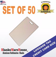 LUGGAGE TAGS / CREDIT CARD SIZE – For Sublimation printing – pack of 50**