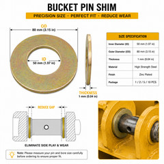 Set of 6 Bucket Pin Shim 30x40x50x60x70x80x90x100mm For Cat PC EX JD Excavator