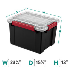 Sterilite 8.5 Gallon Small Gasket Tote, IP68 WaterProof Plastic Storage Bin