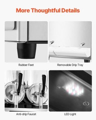Uimoso Dual 12L Tank Frozen Drink Machine for Slushies and Smoothies