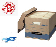 Bankers Box Heavy Duty Storage Boxes 10″ x 12″ x 15″ ,{10 Pack} Kraft Brown.