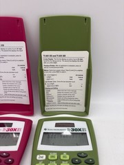 Lot of 2 Texas Instruments TI-30X IIS Scientific Calculators Pink & Green WORKS