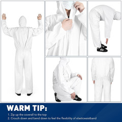 30 Pack Disposable Protective Coveralls, Heavy Duty Full Body Painters Suit for