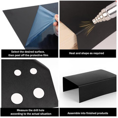 Black ABS Plastic Sheet 12″X16″X1/8″ (3Mm) 2-Pack, Rigid Thermoplastic Board wit