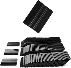 NEWISHTOOL 100 PCS Felt Squeegee for Vinyl – Flexible Plastic Black