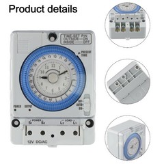 Gray White TB388 Timer Switch for Advertising Lights and Industrial Equipment