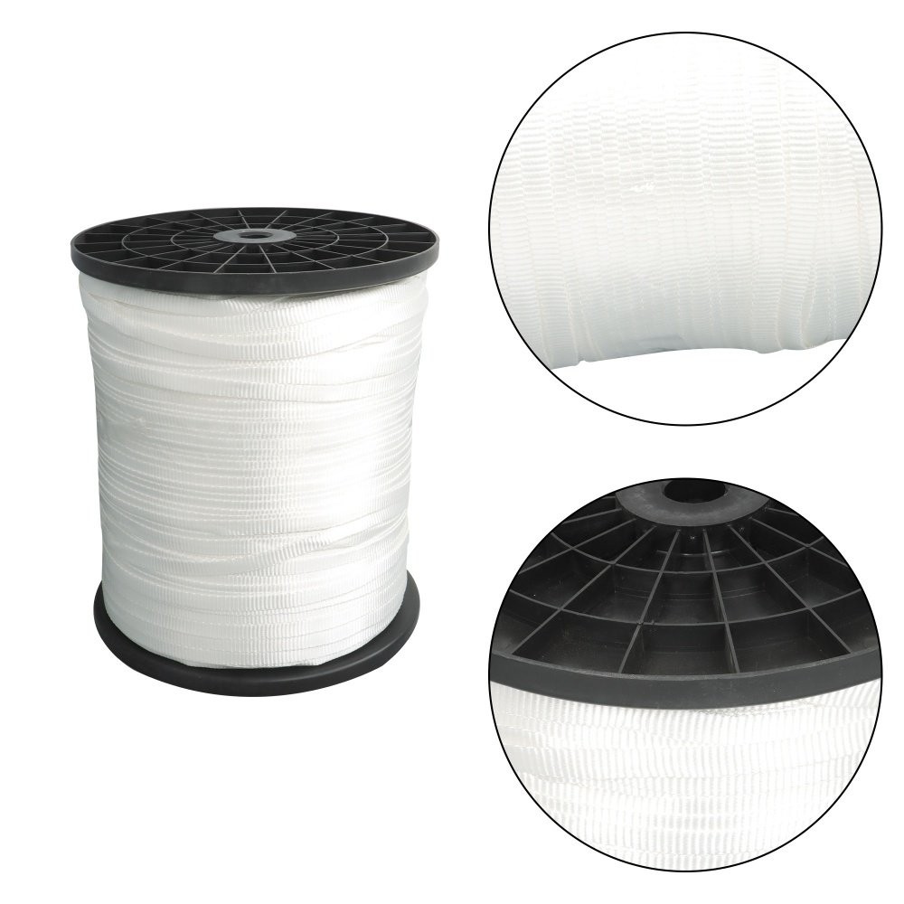 Mule Tape Flat Rope Polyester Pull Tape Gardening Commercial Electrical White