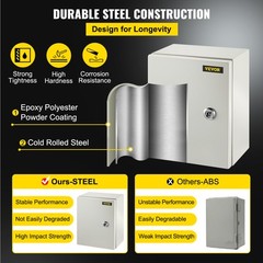 VEVOR Steel Electrical Box Electrical Enclosure Box 10x8x6” Carbon Steel IP65