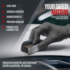 MED PRIDE Maxx Strength Nitrile Industrial Black, 8 Mil Thick – Diamond Textu…