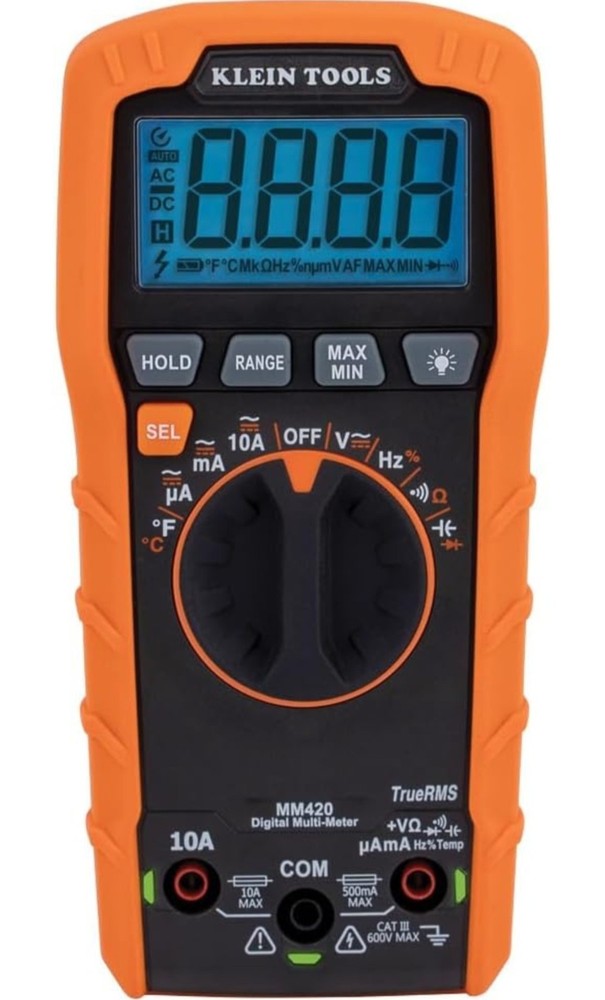 Klein Tools MM420 True RMS Digital Multimeter Auto-Ranging w/Test Leads **NEW**