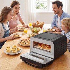 1700W Electric Pizza Oven Indoor 6 Presets & 2-Min Rapid Baking Heats up to 750℉