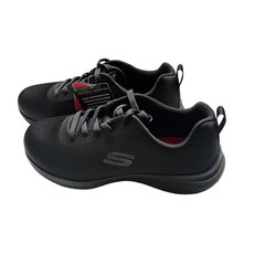 Skechers Work Mens Black Slip Resistant Wide Fit Memory Foam Shoes 9 Wide NWOB