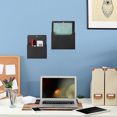3Pack Magnetic File Holder Magnetic Wall File Organizer Black L/M/S Size