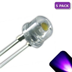 5 x LED 5mm / 4.8mm UV / Purple Ultra Bright Straw Hat Wide Angle LEDs Light