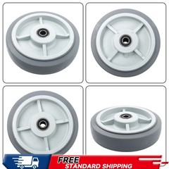 4 Pack 1/2″ Axle Hole 8″ Caster Wheels Polyurethane 900 Pounds Gray Replace