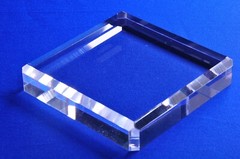 Clear Acrylic Square Beveled Display Base, 6″ W x 6″L x 1″ H
