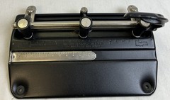 Master Hole Punch 5325B Heavy-Duty 3-Hole Punch Black All Metal Made in USA