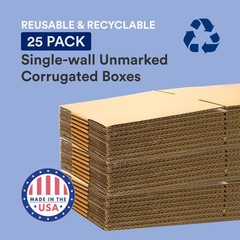BOX USA Shipping Boxes Small 10″L x 8″W x 6″H, 10x8x6″ (25-Pack), Kraft