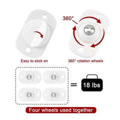 Quacc 8 PCS Self Adhesive Caster Wheels Appliance 360° Swivel Glide Smoothly …
