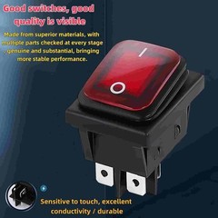 2 Pack 30A Rocker Switch – 125V/250V AC Waterproof Toggle Switch with Red LED…