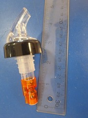 12- Choice 0.5 oz. 3-Ball Measured Liquor Clear Pourer Collar Orange Tail