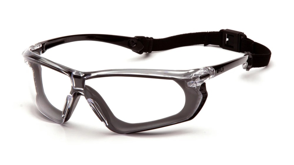 Pyramex Crossovr Safety Glass, Anti-Fog Lens w/ Rubber Gasket and Strap