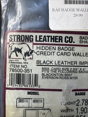 Strong Leather Co. Hidden Badge Credit Card Wallet Shape # 351