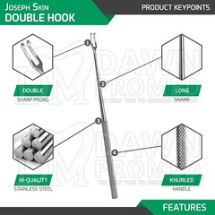5 Pcs Joseph Skin Hook Double Sharp Prong Set 6.25″ Retractor Surgical German Gr