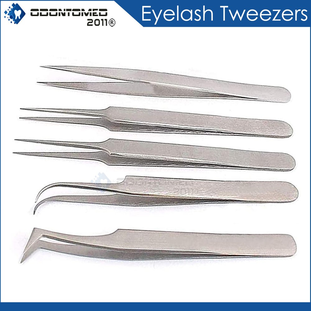 5 Pcs Swiss Jeweler Style Precision Micro Forceps Tweezers Set