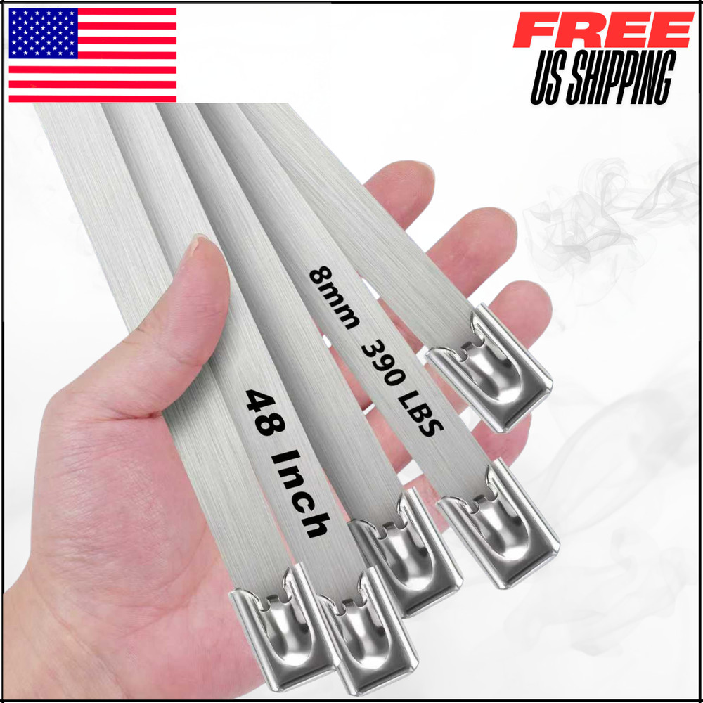 Metal Zip Ties 500 lbs Heavy Duty Stainless Steel Cable Ties 30 Pack 48″
