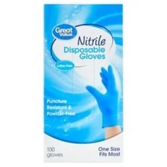 Disposable Nitrile Gloves One Size Box of 100 Count Powder Free Exam Grade