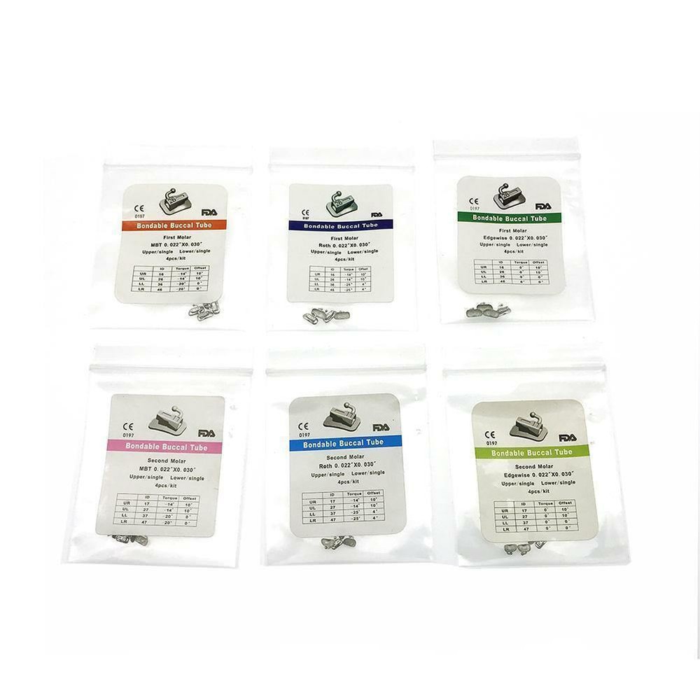 12 Size Dental Orthodontic Bondable Roth/MBT/Edgewise 022 018 Slot 1st/2nd Molar