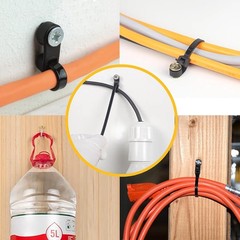 500Pcs Zip Ties Assorted Sizes Black Zip Ties with Screw Hole 100Pack 4/6/8/12 I