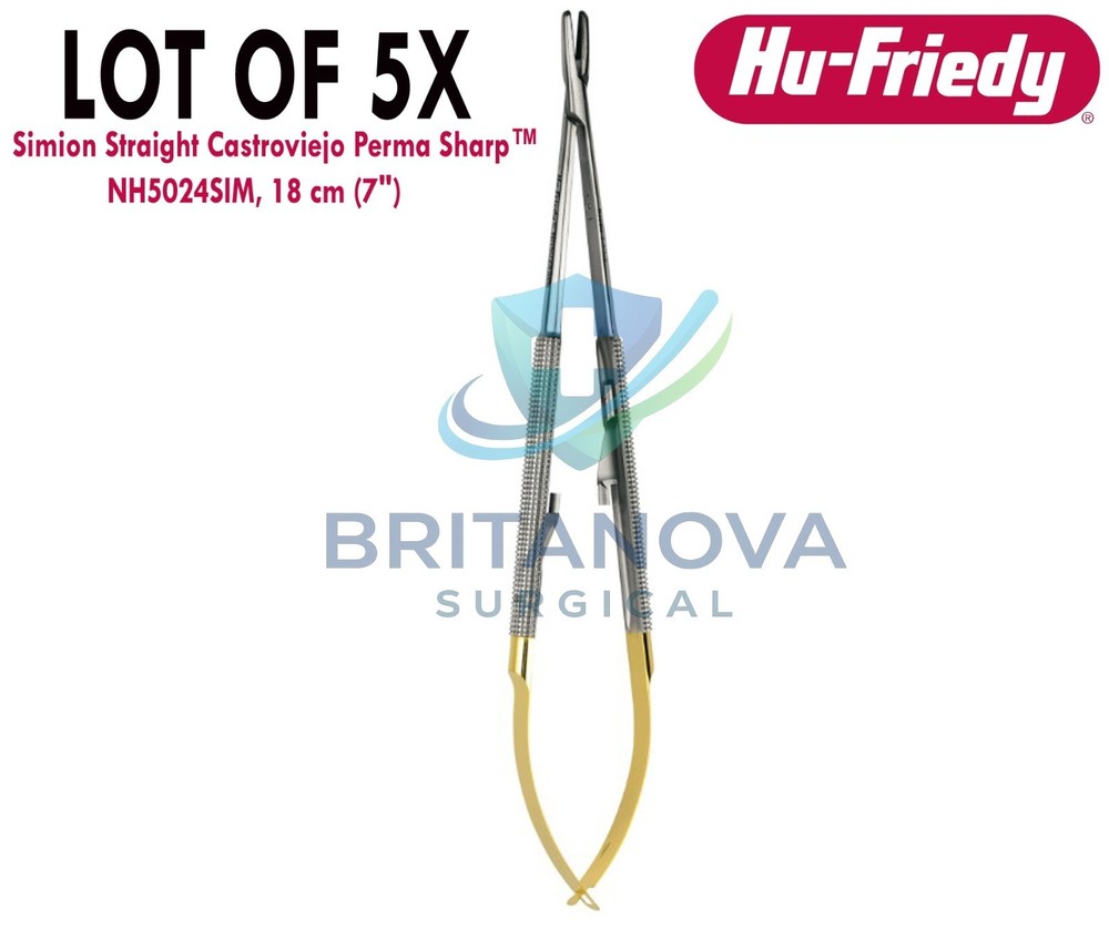 5X Hu-Friedy Simion Straight Castroviejo Perma Sharp™ NH5024SIM, 18 cm (7″)